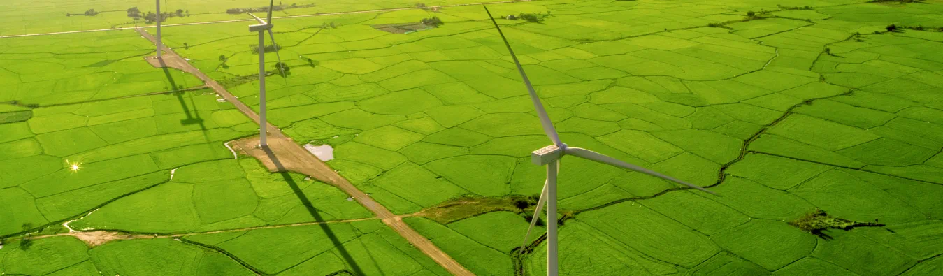 Windmills generate clean, renewable energy in a rural area, contributing to a more sustainable environment and reducing reliance on fossil fuels