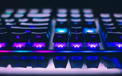 Keyboard featuring vibrant RGB backlit illumination